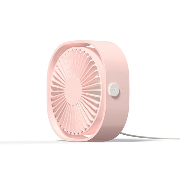 Ventilador de escritorio USB, mini ventilador eléctrico de refrigeración portátil con 3 velocidades, para oficina y dormitorio escolar (rosa)