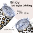 thumbnail image 4 of 20oz Geometric Textured Double Wall Tumbler, Stainless Steel Insulated Travel Coffee Mug with Handle Leak Proof Lid Design, 4 of 5