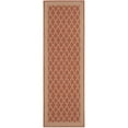 thumbnail image 5 of SAFAVIEH Courtyard Jasper Geometric Bordered Indoor/Outdoor Area Rug, 6'7" x 6'7" Round, Rust/Sand, 5 of 9