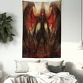 thumbnail image 3 of Fantasy World Tapestry, Devil Shadow with Wings Primary Opponent of Good Rising Hell Afterlife Image, Wall Hanging for Bedroom Living Room Dorm Decor, 40W X 60L Inches, Red Grey, by Ambesonne, 3 of 5