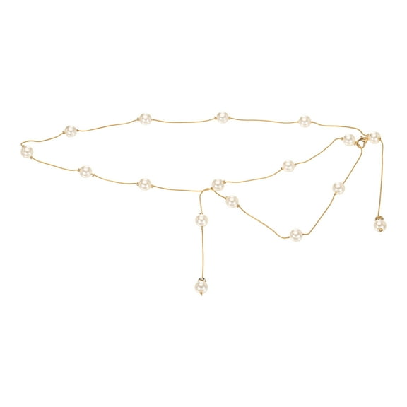 Western Metal Concho Chain Belt, Chain Waist Belts for Women Dresses Jeans Country Concert Outfit, Gold Pearl