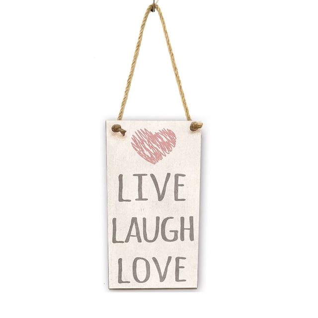 Live Laugh Love Signos Placa de madera Letras rectangulares Tablero colgante de pared Comedor Pasillo Decoración Speravity JJ19173-00