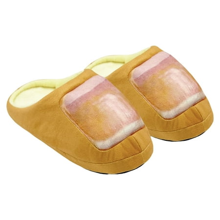 

Toe Slides Adult Autumn Winter Slippers Warm Home Shoes Funny Loaf of Toe Shaped Bread Slippers Warm Home Slippers