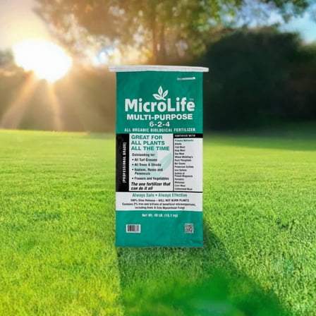MicroLife Organic Multi-Purpose Fertilizer 6-2-4 - Safe for Pets  Kids | 40 LB Bag