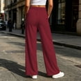 thumbnail image 4 of Edvintorg Wide Leg Yoga Pants for Women Plus Size Fashion Lightweight Stretch Loose Trouser Elastic Waisted Workout Pant with Pocket Womans Clothes Wine S-3XL, 4 of 6