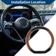 thumbnail image 3 of Cubierta de volante de cuero artificial PU Unique Bargains, protector de volante de coche de 14.96" en negro y marrón claro, patrón de fibra de carbono, 1 pieza, 3 of 6