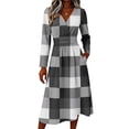 thumbnail image 4 of Women's Summer Maxi Dresses V Neck Vintage Long Sleeve Work Casual Dress Elegant Formal Floral a Line Dress, 4 of 6