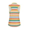 thumbnail image 2 of Whosucclay Rainbow Horizontal Stripe Pattern Sleeveless Golf Shirt for Ladies, Fashion Dry-Fit Golf Shirts for Sports Hiking XS - 2XL, 2 of 8