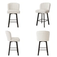thumbnail image 5 of MultiHaven 26'' Shell Back Bar Stools Set of 2,Swivel Counter Height Fabric Chairs for Kitchen Island,Cafe - Beige, 5 of 10