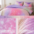 thumbnail image 4 of PERFEMET 3-Piece Bedding Set Twin Size for Girls Kids Teens,Purple Pink Gradient Tie-Dye Starlight Bedding Set for All Season, 4 of 6