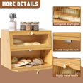 thumbnail image 4 of Paneras para encimera de cocina, recipiente hermético para guardar pan, panera grande de madera estilo granja con ventana (negro), 4 of 7
