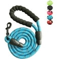 thumbnail image 1 of Strong Nylon Dog Leash Rope with Comfortable Padded Handle Training Lead for Medium and Large Breeds Dogs - Heavy Duty 5ft Long (Blue), 1 of 5
