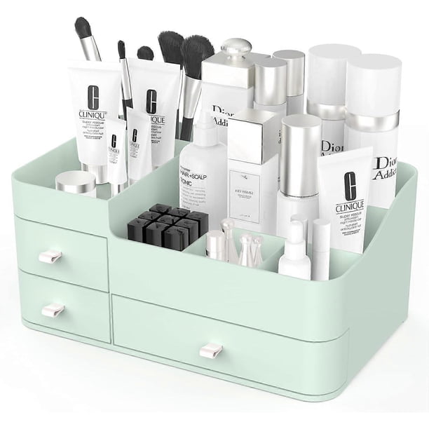 Makeup Organizer Countertop, Cosmetics Organizer with Drawers, Makeup Storage Box Organizer Skin Care Holder Display Case for Dresser, Bathroom Counte