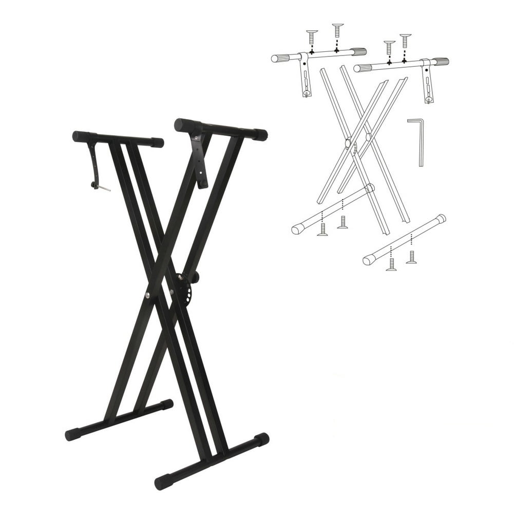 Adjustable Portable Keyboard Stand Electric Piano Stand Dual tube X Type Iron Braced Walmart