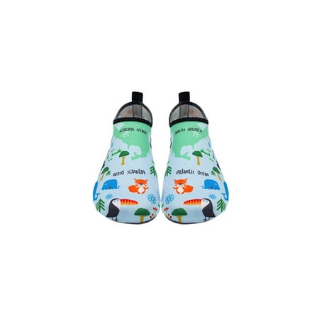 

Wazshop Kids Aqua Socks Quick Dry Beach Shoe Barefoot Water Shoes Comfort Slip On Sneakers Children Cartoon Breathable Light Blue 6.5-7