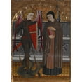 thumbnail image 2 of Pere Vall 14x18 Black Ornate Wood Framed Double Matted Museum Art Print Titled - St. Michael and St. Amador (1405), 2 of 5