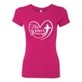 thumbnail image 2 of Wild Bobby, His Grace Is Enough Heart Inspirational/Christian Women Slim Fit Junior Tee, Raspberry, Small, 2 of 5