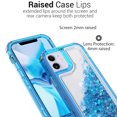 thumbnail image 4 of CoverON Apple iPhone 12 Mini Case (5.4"), Liquid Glitter Military Grade Heavy Duty Full Body Clear Bling Quicksand Phone Cover, Blue, 4 of 8