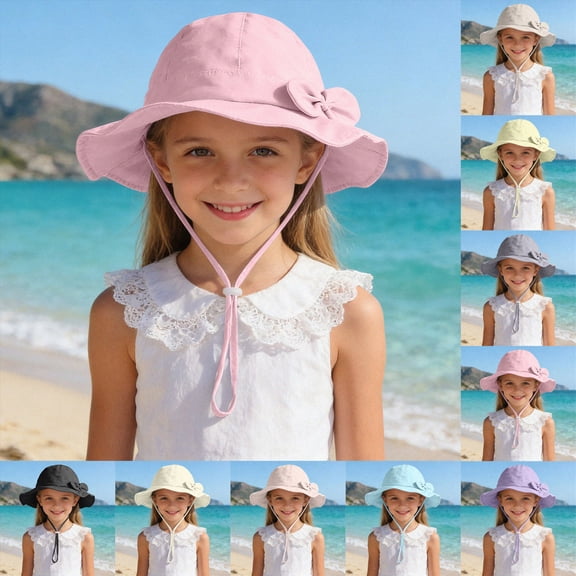 Ccpelsie Little/Big Kids Sun Hat Beach Bucket Hat for 2-13 Years Boys & Girls Wide Brim Fisherman Hat for Children Outdoor Watermelon Red,2-5 Years