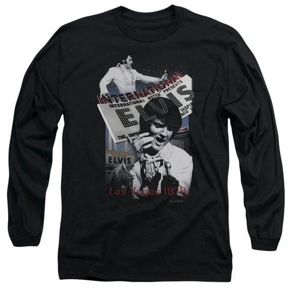 Elvis Presley International Hotel-Long Sleeve Adult 18/1 Black