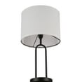 thumbnail image 3 of Kenroy Home Isla 20'' Table Lamp with White Fabric Drum Shade Modern Table Light Fixture for Living Room, Bedroom, or Office, Black, 3 of 13
