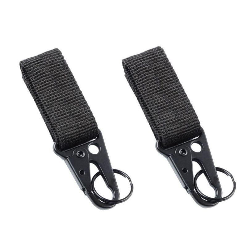 2pcs Nylon Belt Webbing Carabiner Key  Bag Hook Strap Clip 