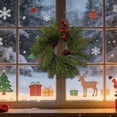 thumbnail image 2 of 2-Pack 10.6-Inch Mini Christmas Wreaths with Red Berries and Pine Cones, Norfolk Pine Chair Back and Dining Table Decorations for Holiday Dinner, Kitchen, Window and Party Decor, 2 of 4