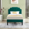 thumbnail image 6 of VECELO Twin Upholstered Platform Bed Frame with Tufted Adjustable Headboard/Mattress Foundation/Wood Slat Support,Easy Assembly,Dark Green, 6 of 7