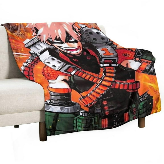 My Hero Blanket Academia Flannel Throw Blankets Soft Pile Cozy Plush Throw Blanket for All Seasons, 3D Printed Warm Blanket for Sofa Beds Home Decor