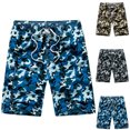 thumbnail image 2 of WREESH Men's Summer Beach Shorts Loose Swim Trunks Fashion Camouflage Print Swim Shorts Elastic Waistband Drawstring Shorts Casual Sports Shorts Blue, 2 of 4