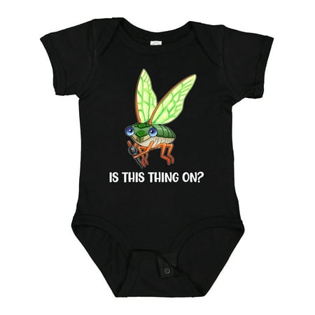 

Inktastic Is This Thing On Cute Cicada with Microphone Gift Baby Boy or Baby Girl Bodysuit