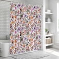 thumbnail image 6 of Watercolor Floral Shower Curtain, Waterproof Shower Curtains for Bathroom, Spring Flowers Plants Modern Rustic Washable Fabric Bathtub Curtain Set Bath Decor with 12 Hooks 72"x78", 6 of 8