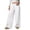 White-1, variant on Women's Wide Leg Sweatpants Thick Thermal Drawstring Pants Side Pockets, Elastic Waist, Solid Color, High Waisted Baggy Pants, Straight Leg Trousers, For Daily Wear, Streetwear