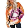 thumbnail image 4 of Hoodies for Women Fashion Tie Dye Gradient Oversized Sweatshirt Plus Size Loose Fit Cute Hooded Jacket Outwears Drawstring Fall Pullover Tops with Pocket, 4 of 7