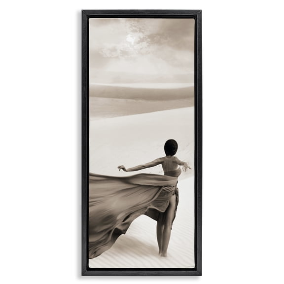 Stupell Industries Contemporary Black Floating Frame Canvas Art, 11 x 25, by Reinders