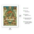 thumbnail image 2 of Green Tara Savior from the Eight Dangers - Buddhist Deity - Vintage Tibetan Thangka Buddhist Painting - Tibet, 13th Century - Bamboo Fine Art 290gsm Paper Print (Unframed) 18x24in, 2 of 4