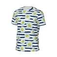 thumbnail image 5 of Rocae Daisy Striped Nautical for Men's Mesh Quick-Dry Short Sleeve Workout T-Shirt,Mens Crew Neck Tee Lightweight Soft Classic T Shirts 3X-Large, 5 of 9