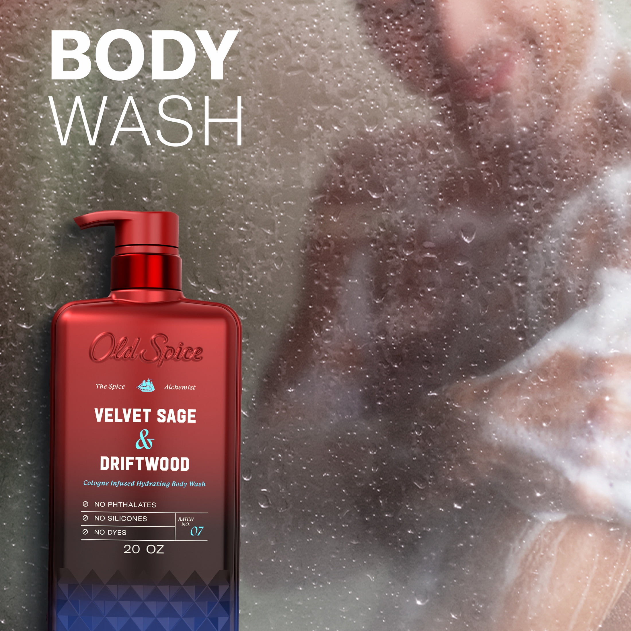 Old Spice Body Wash for Men, The Spice Alchemist Collection, Velvet Sage and Driftwood, 20oz