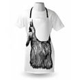 thumbnail image 4 of Scottie Dog Apron, Hand-drawn Brush Stroked Illustration of Scottish Terrier, Unisex Kitchen Bib with Adjustable Neck for Cooking Gardening, Adult Size, Charcoal Grey and White, by Ambesonne, 4 of 4