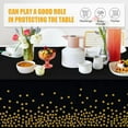 thumbnail image 3 of Tablecloths for Rectangle Tables,3 Pack 54" x 108" Plastic Table Cloth Disposable Table Covers Engagement Party Decorations, Black Gold Dot Tablecloths Disposable Tablecloth for Weddings Buffet Table, 3 of 13