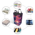 thumbnail image 4 of Xecao Hawaiian Island Beach Shark for Laundry Basket,Collapsible Large Laundry Hamper,Wash Bag for Laundry Room, Rolling Laundry Basket with Handles, 4 of 5