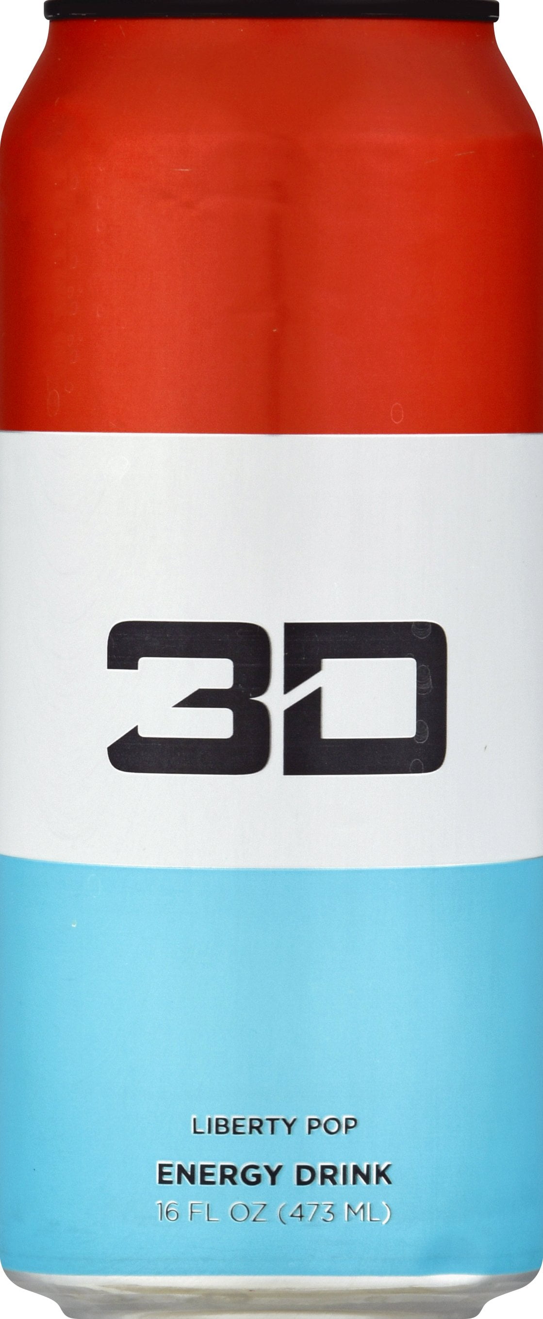 3D Energy Drink Liberty Pop 16 oz Cans (Pack of 12)