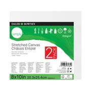 Daler-Rowney Simply Canvas, White Stretched, 8x10 inch, 2 Piece - Teens, Students, Artists, Kids