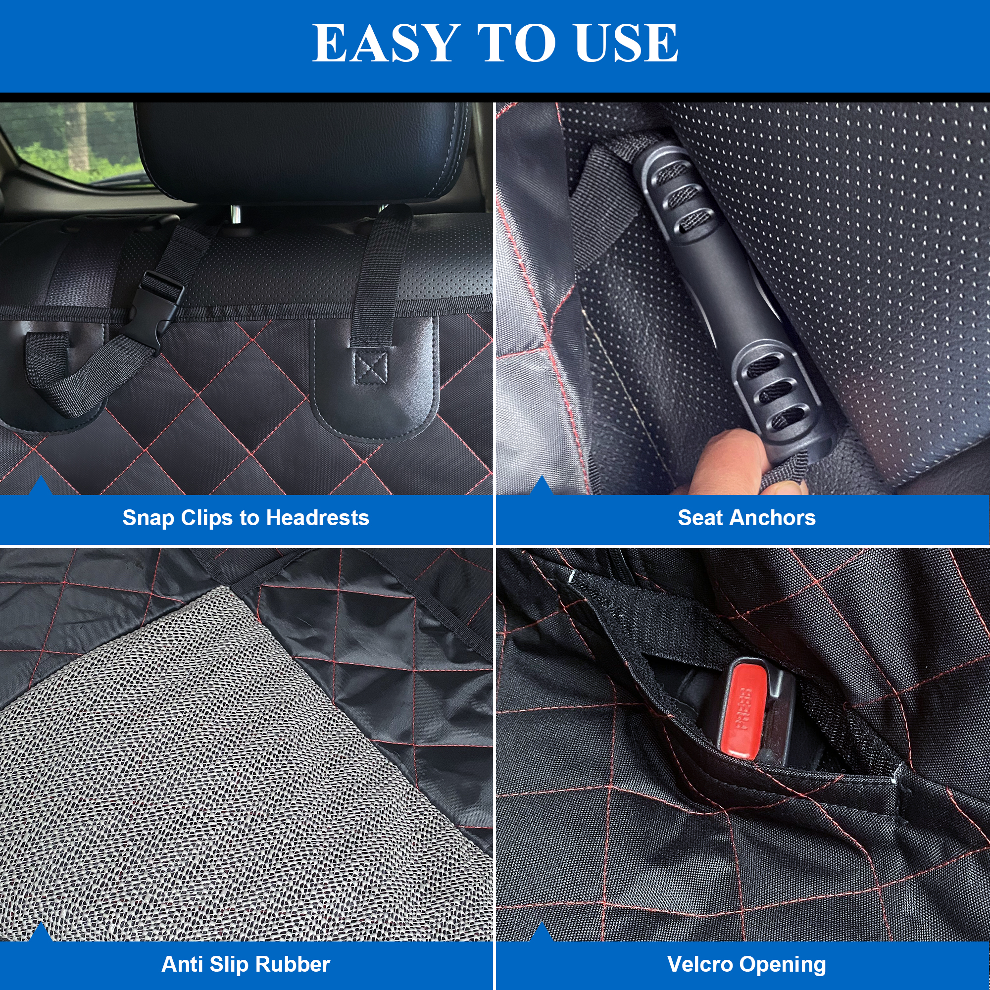 Siivton Waterproof Dog Car Seat Cover, Black photo 4