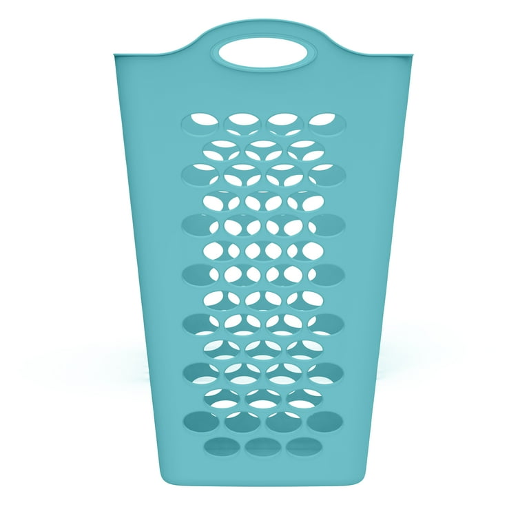 Mainstays Flexible Square Laundry Hamper, 2 Bushel, Teal