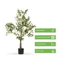 48 inches Faux Olive Tree with Branches and Fruits in Black Nursery Pot
