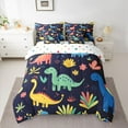 thumbnail image 2 of Homewish Watercolor Dinosaur Dino 7pcs Bedding Comforter Set,Colorful Flower Floral Queen Bedding Sets,Safari Animal Queen Sheet Sets For Boys Kids,Luxury Bedroom Decor Reversible, 2 of 8