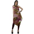 thumbnail image 3 of Moomaya Women's Printed One-Shoulder Cowl Kurti Sleeveless Dress Boho Party Designer Clothing, 3 of 7