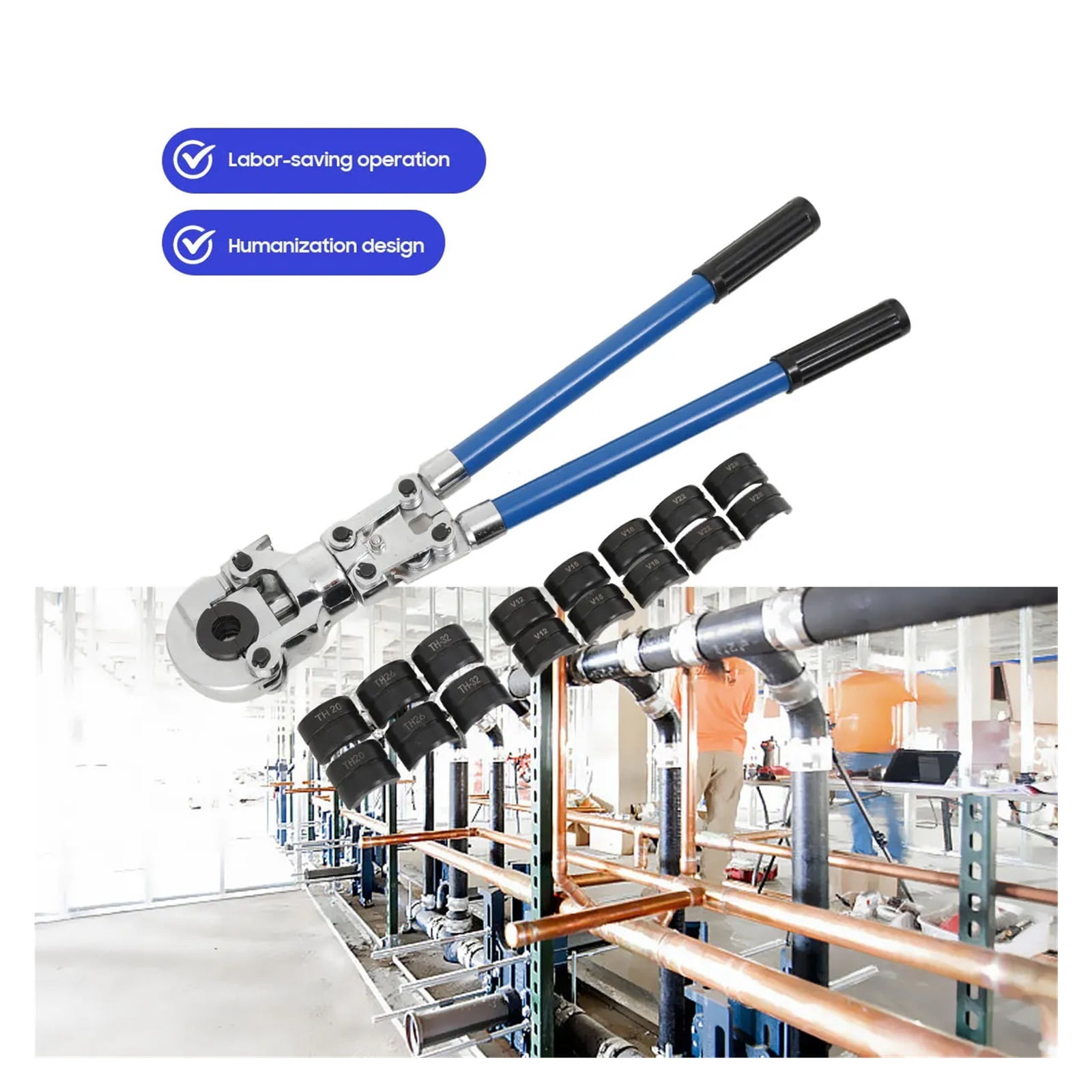 Hand Press Crimping Pliers V12-28mm + TH16-32mm Composite Pipe Copper Pipe Crimping Pliers ,Professional Tools