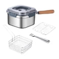 thumbnail image 1 of Juego de sartenes para freír, colador de alimentos, 2500 ml, vaporera multiusos, freidora para reuniones, restaurantes, cocinas, hogares, viajes, 1 of 9